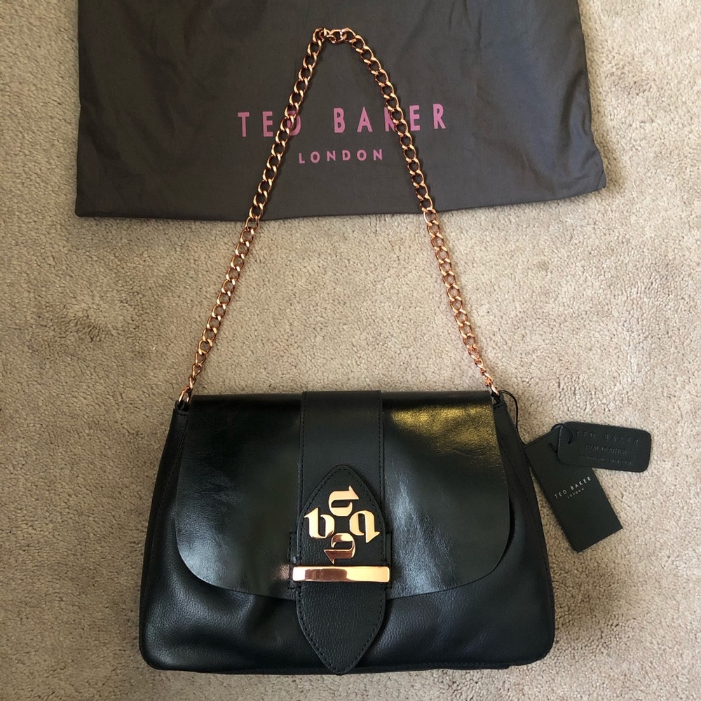 Ted Baker Rose Gold Chain Leather Purse
